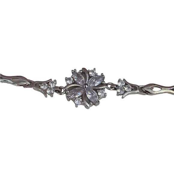 Silver bracelet with cubic zirconia stones - Picture 2 of 2